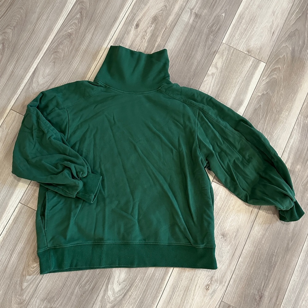 Whisper Oversized Turtleneck Sweatshirt | LIT Activewear | Green | Size Small